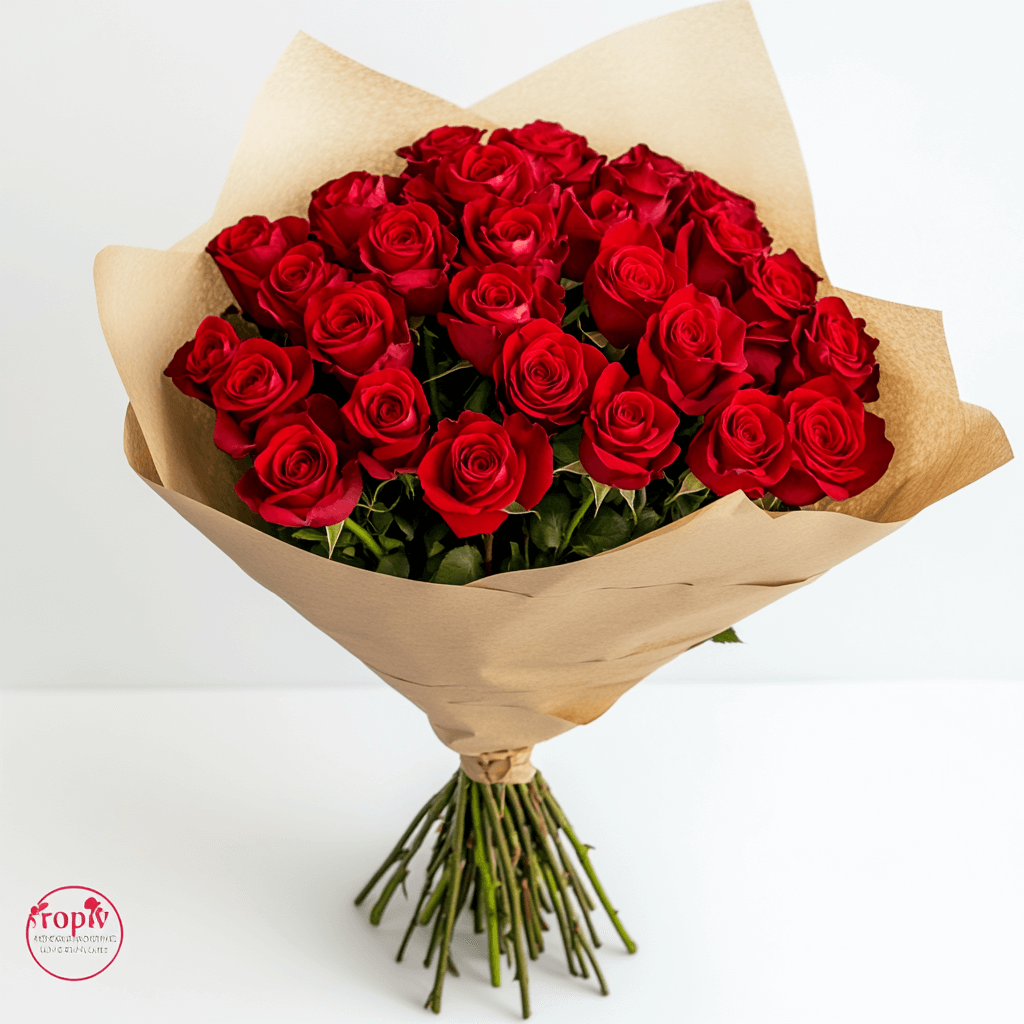 זר פרחים זר ורדים אדומים