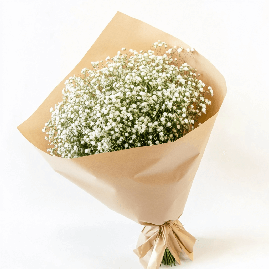 זר פרחים גביסנית לבן