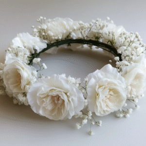 זר פרחים לראש לבן זר לראש כתר לראש