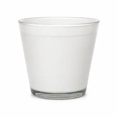 White Glass Planter